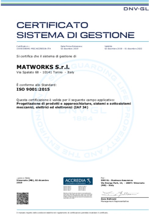 CERTIFICAZIONE ISO 9001:2015